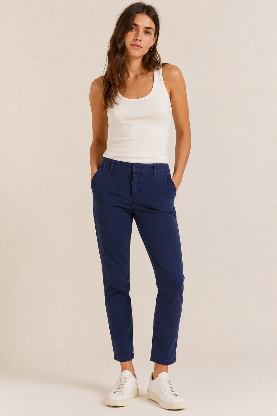Pistola Navy Blue Slim Tapered Chino Pants Stretch Cotton Size 27
